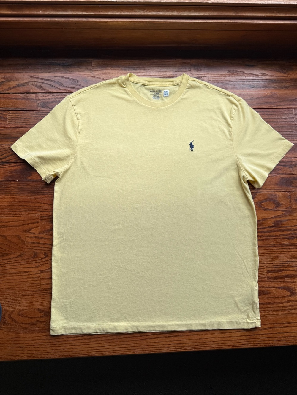 Polo by Ralph Lauren Pale Yellow Crew Neck Tee with Navy Pony